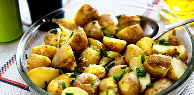 Crushed New Potatoes with Garlic