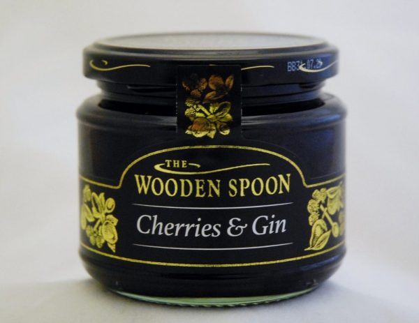 wooden spoon cherries and gin
