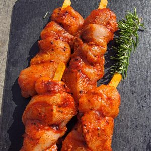 4 tandoori kebabs on a slate platter